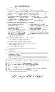 English Worksheet: LET`S PRACTICE MODALS