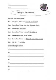 English worksheet: Going to the movies...