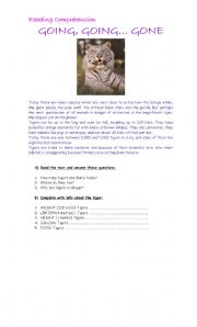 English Worksheet: TIGERS