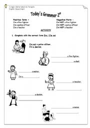 English Worksheet: Professions Im a teacher.