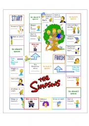 English Worksheet: The Simpsons Family Boardgame