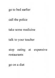 English Worksheet: Giving Advice