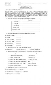 English worksheet: Test: Understanding usual action 