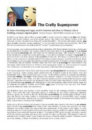 English Worksheet: Brazil - The crafty superpower