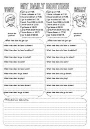 English Worksheet: MY DAILY ROUTINE (2)