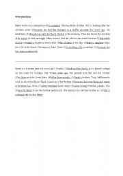 English Worksheet: wh- questions
