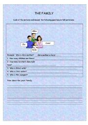 English worksheet: The Family