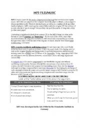 English worksheet: MP3 Music + Wordsearch