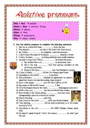 English Worksheet: Relative pronouns