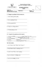 English Worksheet: Present Tense