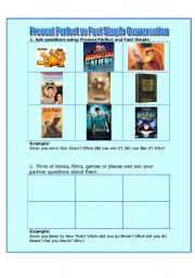 English worksheet: Present Perfect vs Past Simple conversation