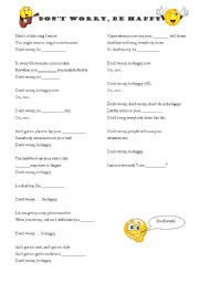 English worksheet: Dont worry be happy