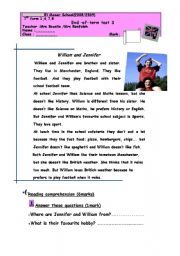 English Worksheet: ENGLISH TEST FOR 7TH FORM
