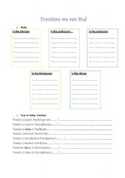 English Worksheet: furniture & rooms