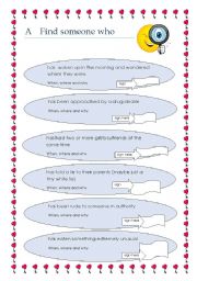 English worksheet: Adult Find Someone Who