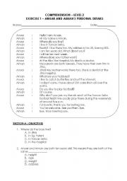 English worksheet: comprehension