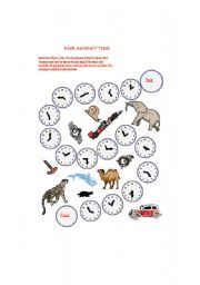 English Worksheet: Time race