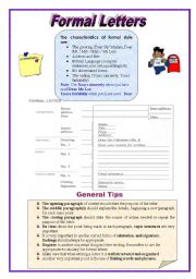 English Worksheet: Formal Letters