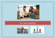 English worksheet: Health cards and display questions