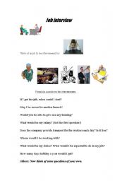 English worksheet: Job Interview       Role-play