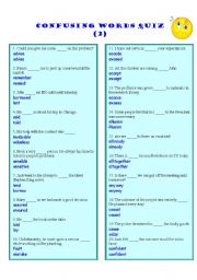 English Worksheet: Confusing Words Quiz (2)