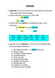 English worksheet: adverb