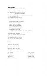 English Worksheet: song activity mamma mia