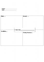 English worksheet: Template for position essay