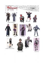English worksheet: Halloween costumes