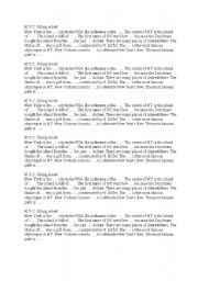 English worksheet: New York filling in test