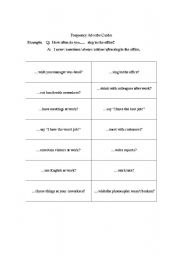 English worksheet: Frequency Adverb Cards Cutouts