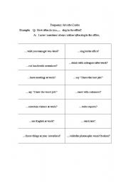 English Worksheet: Frequency Adverb Cards Cutouts