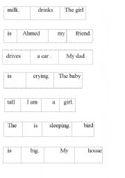 English worksheet: SENTENCE ORDER