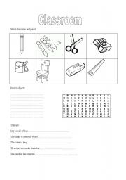 English Worksheet: classroom