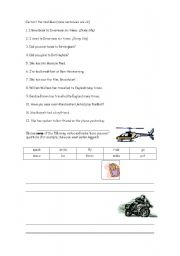 English worksheet: Present perfect - correct the mistakes and question formation practice