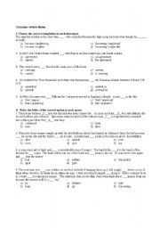 English Worksheet: Grammar quiz (toefl format)