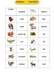 English Worksheet: Animals - dominoes