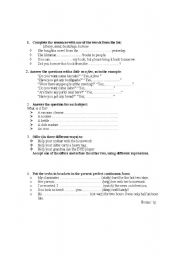 English Worksheet: English Factfile test/worksheet - revision