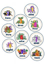 English Worksheet: Numbers Game Cards