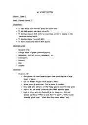 English Worksheet: my sport poster