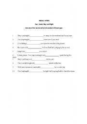 English worksheet: MODAL VERBS