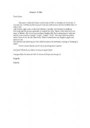 English Worksheet: example of letter
