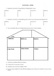 English worksheet: House activity