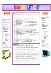 English Worksheet: Make and Let