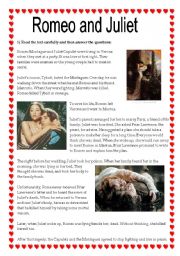 English Worksheet: Romeo and Juliet