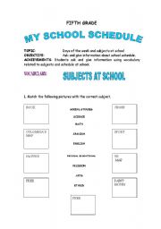 English worksheet: school