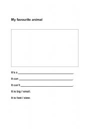 English worksheet: My favourite animal