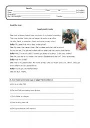 English Worksheet: Family