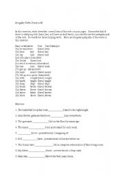 English worksheet: irregular verbs 