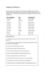 English worksheet: irregular verbs 